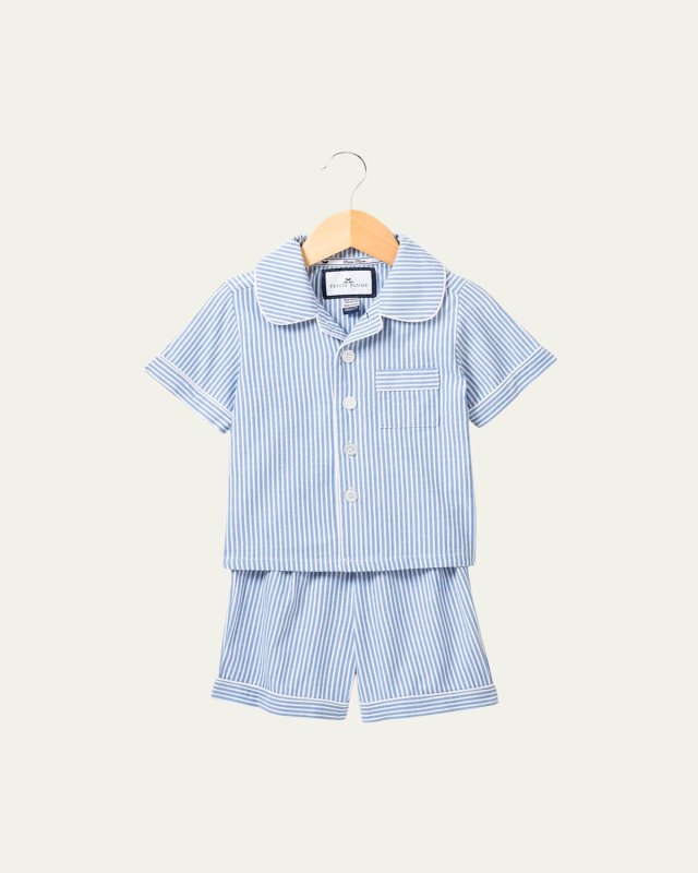 Kid's Seersucker Pajama Short Set, Size 6M-14